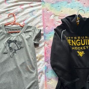 Pittsburgh Penguins Gear. Little girl size small. Sweatshirt and T-shirt.